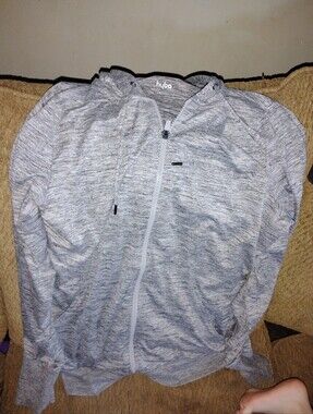Hyba Gray Heather Zip-Up Sweater